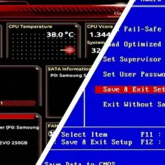 Ekran BIOS-u, pokazujący temperaturę CPU i opcje takie jak "Save & Exit Setup". To kluczowy krok, gdy zastanawiasz się, jak zaktualizować BIOS.