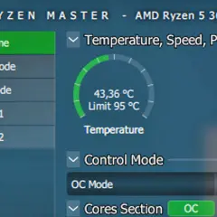 Monitoruj temperaturę procesora AMD Ryzen 5 3600, która wynosi 43,36°C. Program Ryzen Master pokazuje, jak sprawdzić temperaturę procesora.