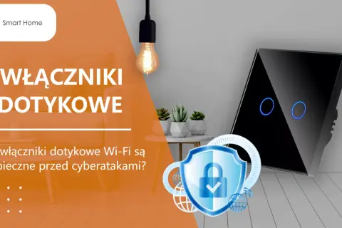 Nowoczesne włączniki dotykowe Wi-Fi i ich bezpieczeństwo przed cyberatakami. Logo DC Smart Home.
