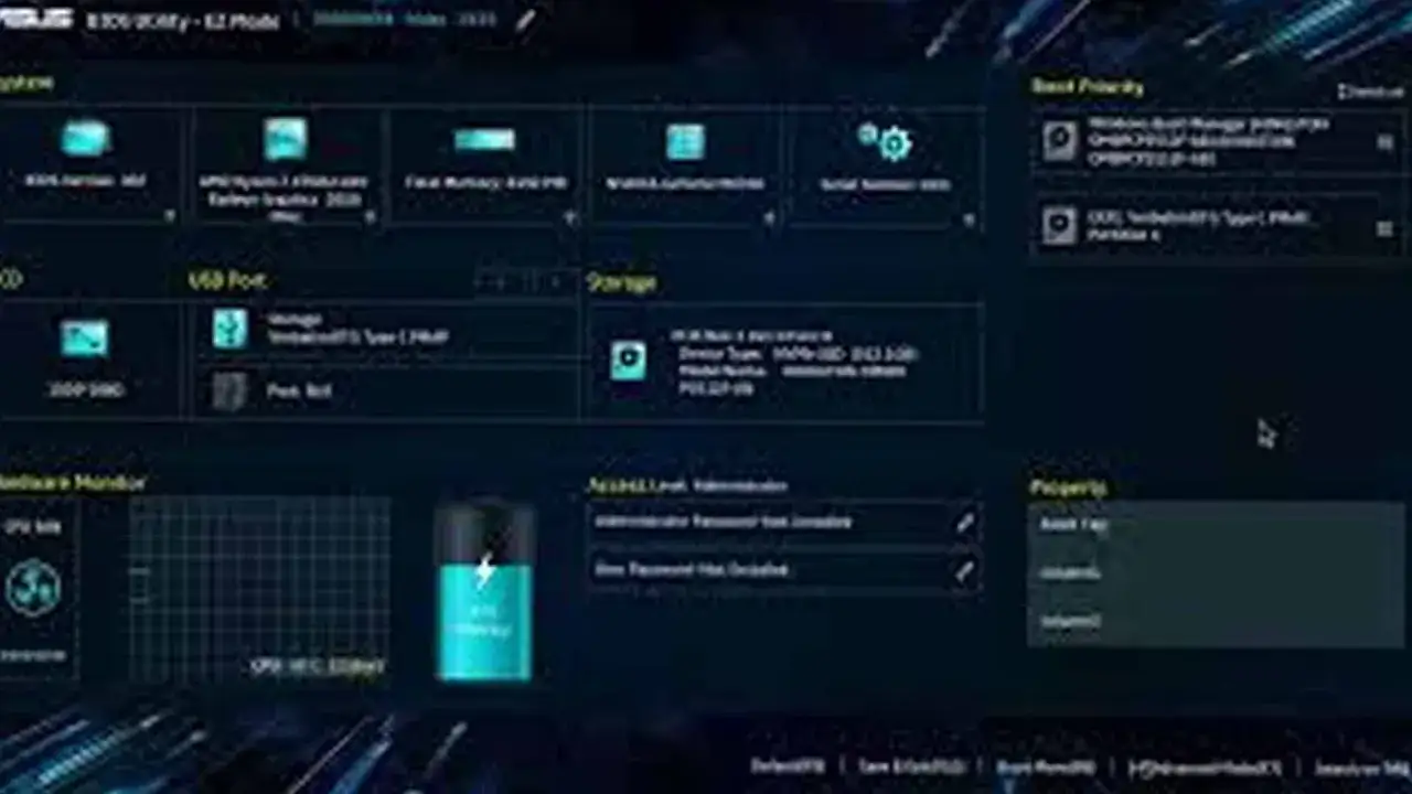 Ekran BIOS-u ASUS, pokazujący opcje takie jak Boot Priority i Hardware Monitor. To miejsce, gdzie można dowiedzieć się, jak zaktualizować BIOS.